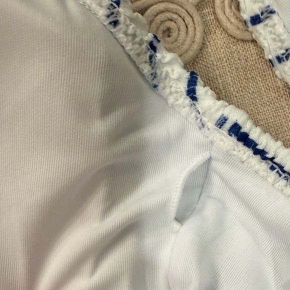 J. Crew Claudia White/Blue Stripe Scrunchie One-Piece Swimsuit/NWT/10 - Picture 11 of 14